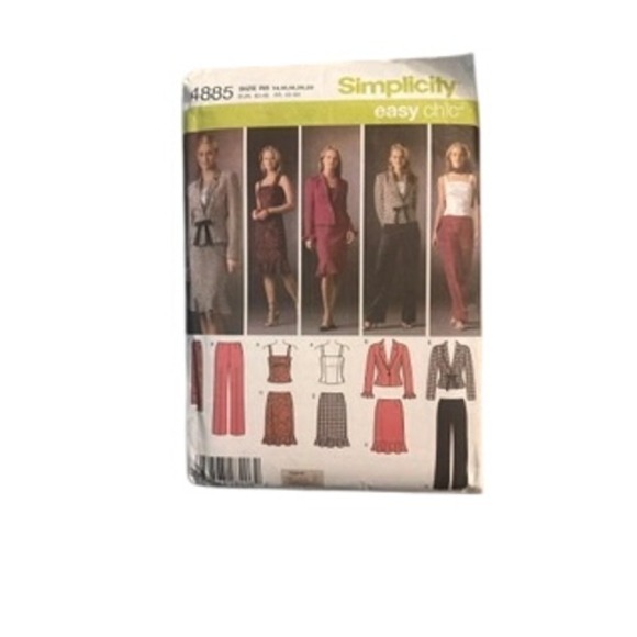Simplicity Other - Simplicity 4885 Easy Sewing Pattern Misses Jacket Skirt Pants Top Size 14-22